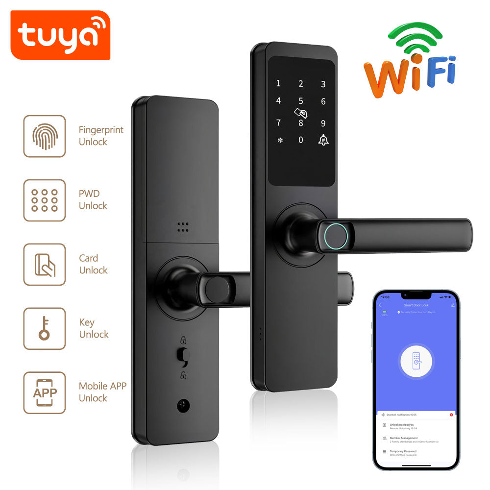 belbas Smart Lock with Fingerprint, Keypad, Tuya WiFi, and 5050 Lock Body