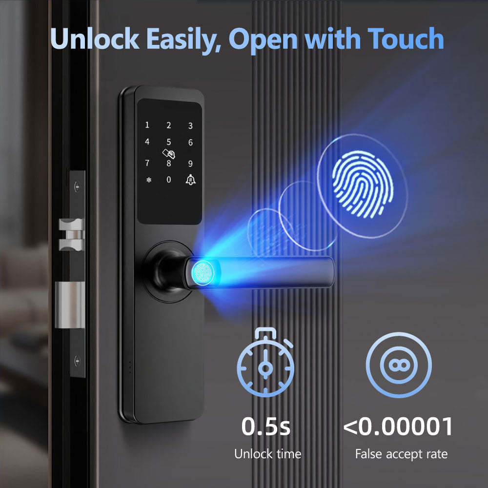belbas Smart Lock with Fingerprint, Keypad, Tuya WiFi, and 5050 Lock Body