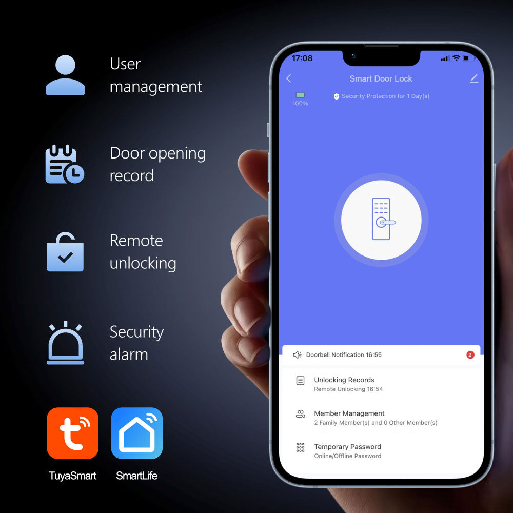 belbas Smart Lock with Fingerprint, Keypad, Tuya WiFi, and 5050 Lock Body