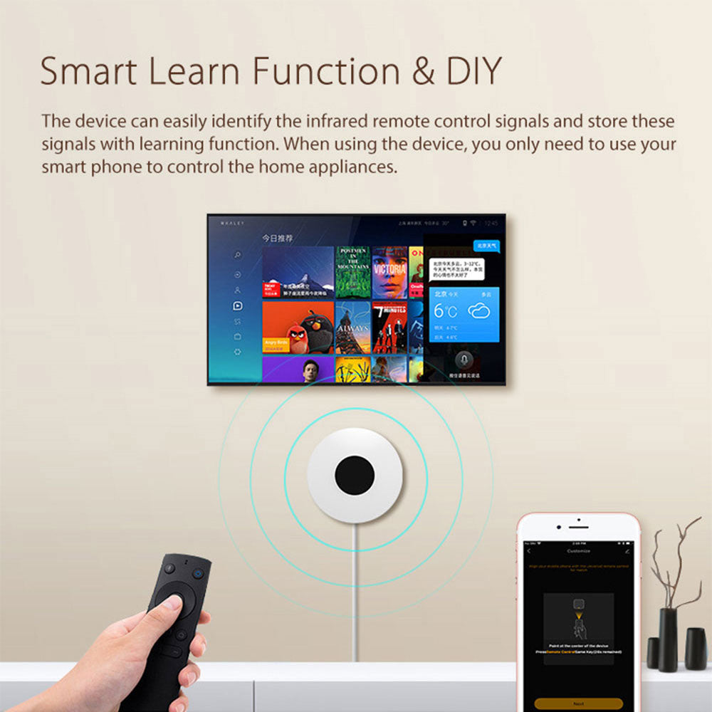 Tuya IR Smart Controller WiFi compatible with Alexa and Google | USB Power Supply, Controls Fan, TV, AC, Compact Design, Smart Home Hub, Voice Control