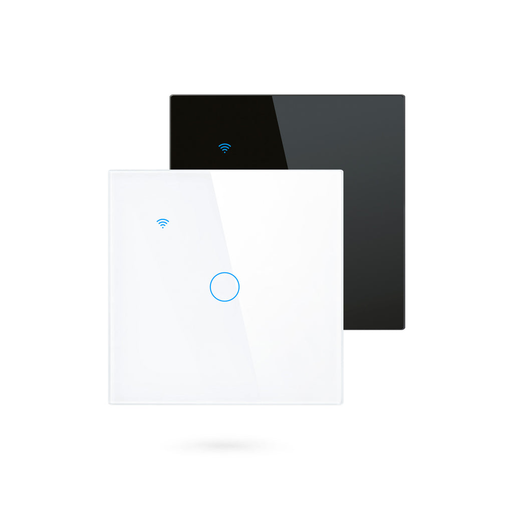 Smart WiFi Light Switch 1/2/3 Gang No Neutral Required works with alexa white | Touch Glass Panel, Works with/without Neutral, Timing & Schedule Function, Black or White Finish, App Remote Control