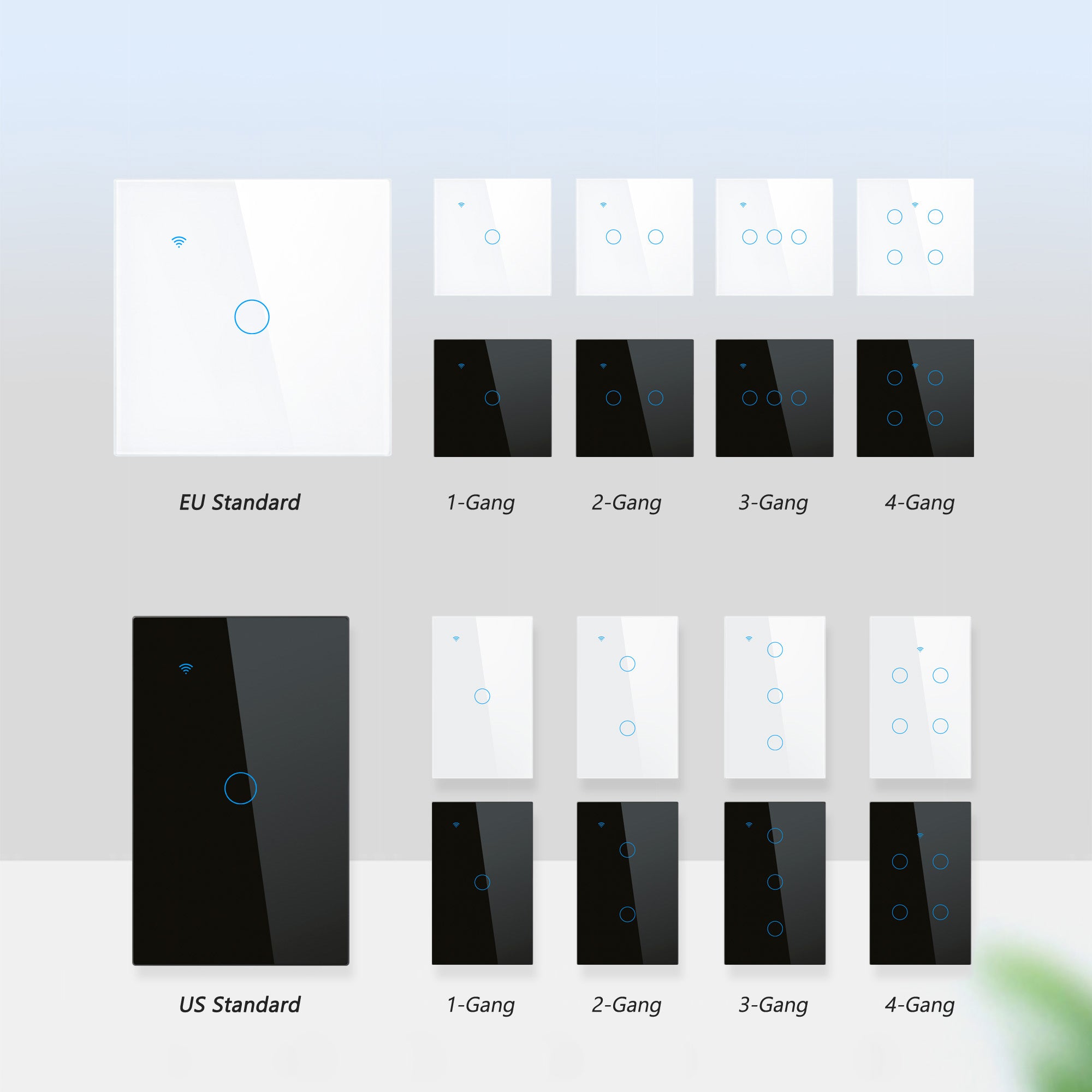 Smart WiFi Light Switch 1/2/3 Gang No Neutral Required works with alexa white | Touch Glass Panel, Works with/without Neutral, Timing & Schedule Function, Black or White Finish, App Remote Control