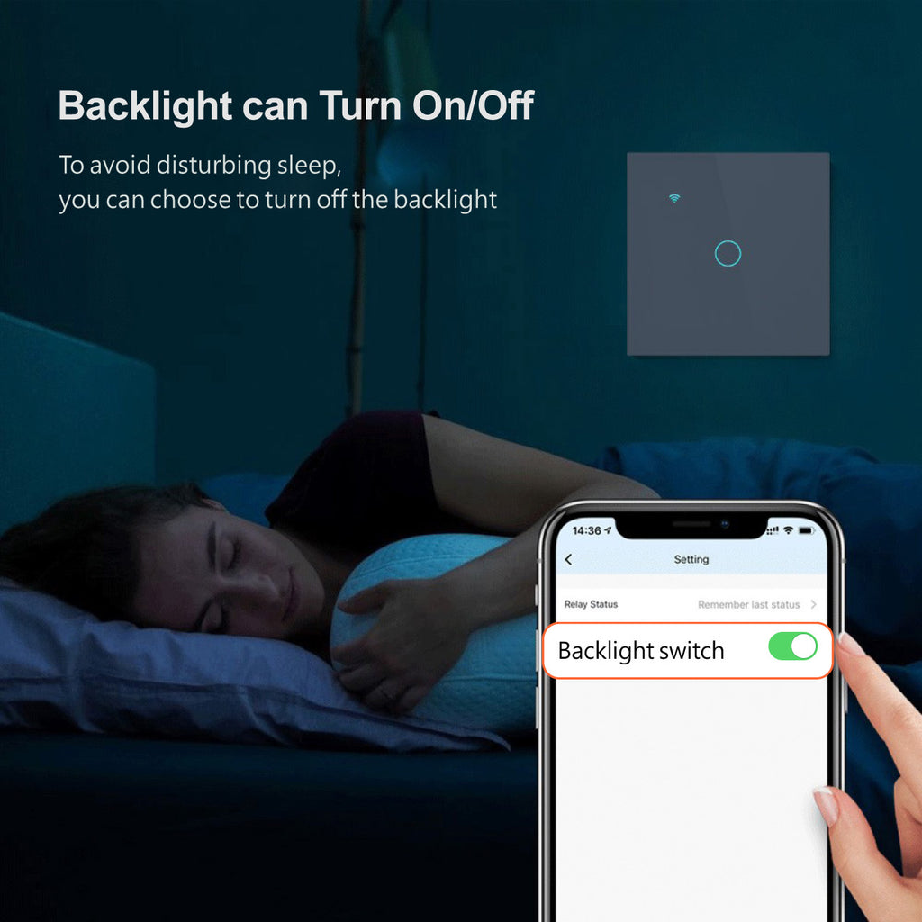 Smart WiFi Light Switch 1/2/3 Gang No Neutral Required works with alexa white | Touch Glass Panel, Works with/without Neutral, Timing & Schedule Function, Black or White Finish, App Remote Control