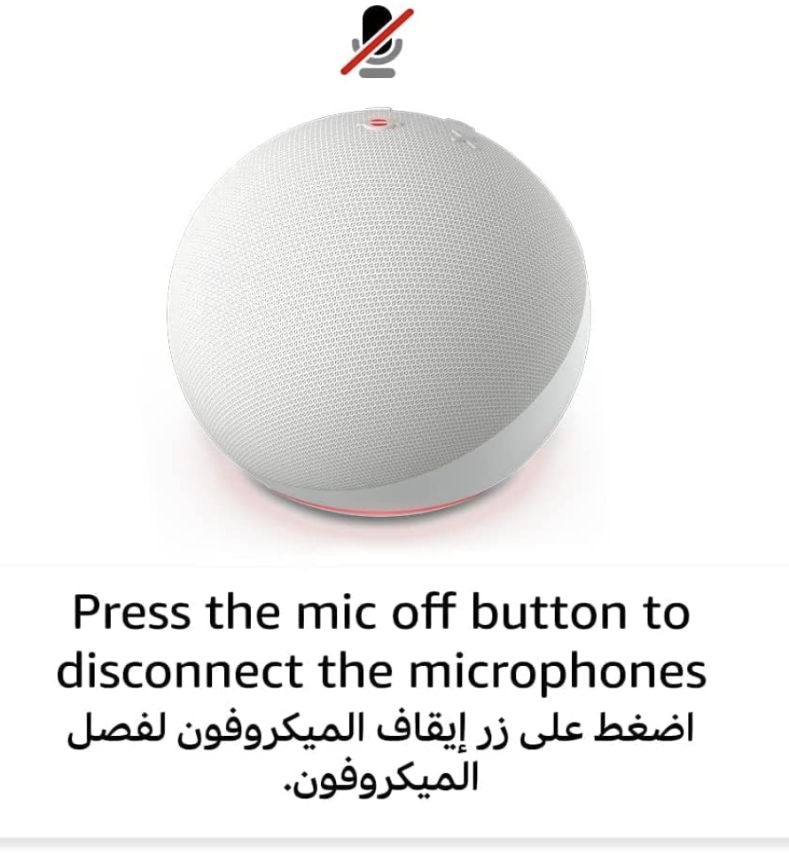 Echo Dot (5th Gen) | smart bluetooth speaker with vibrant sound and Alexa | Use your voice to control smart home devices, play music or the Quran, and more (speaks English & Khaleeji) | Charcoal